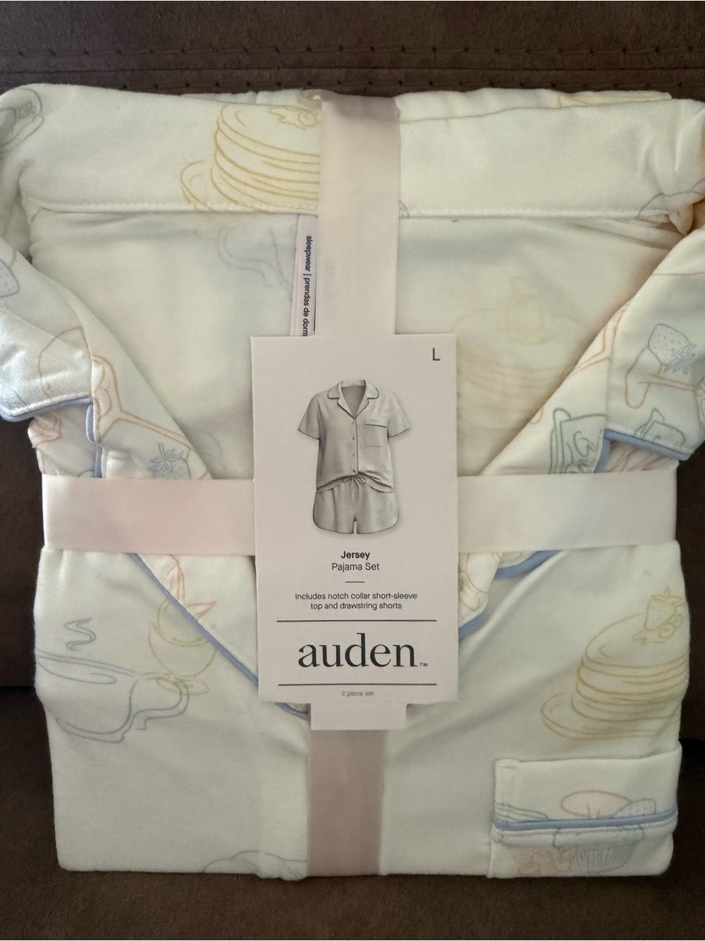 Auden Cream Pajama Set with Pastel Blue and Pastel Yellow Print